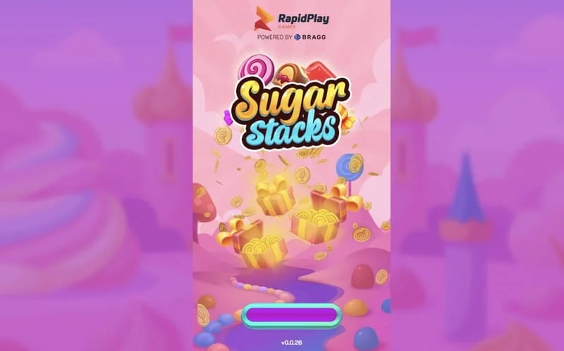Sugar Stacks - pantalla de carga con el logotipo de RapidPlay Games